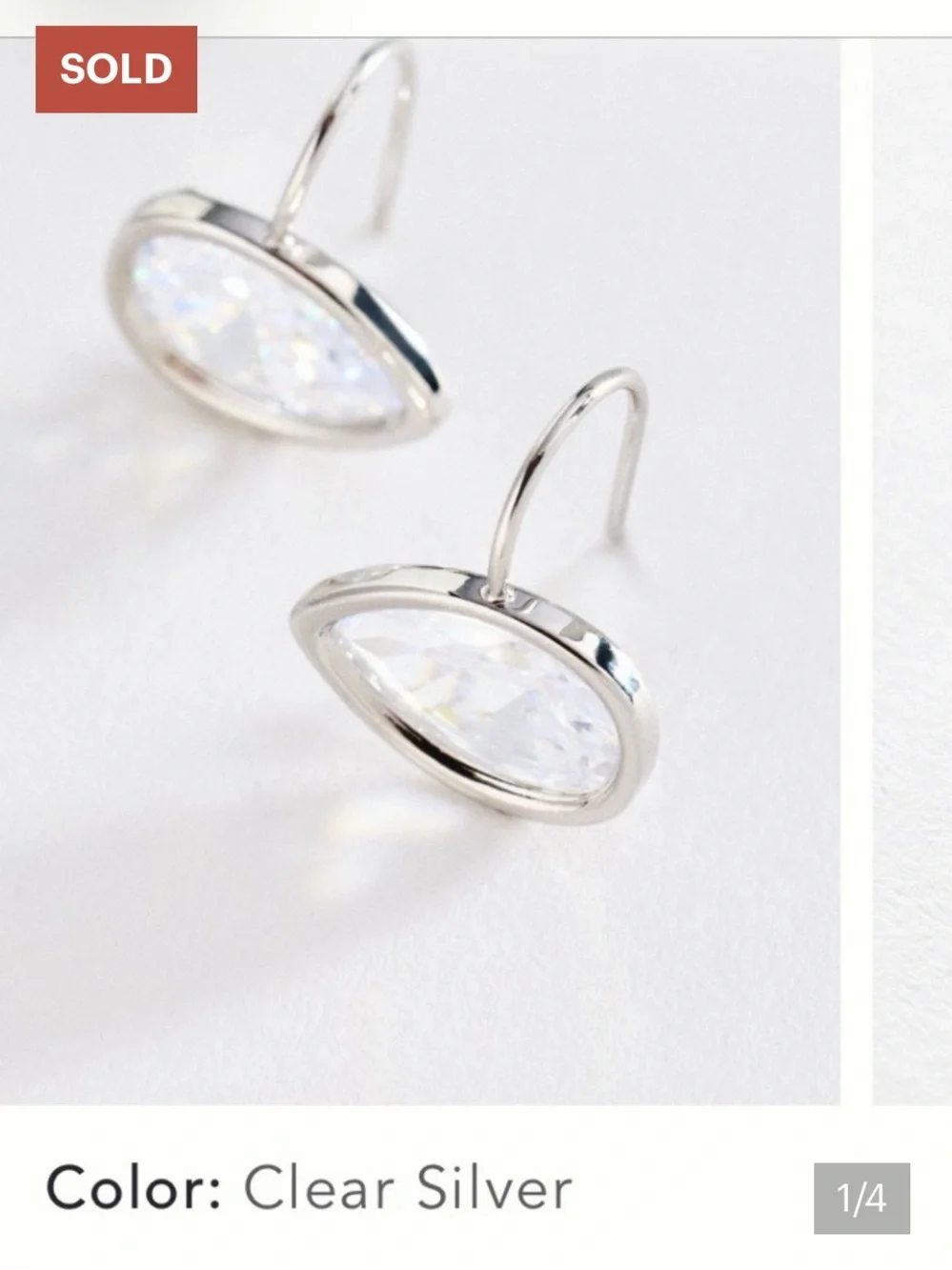*YOUR BUNDLE*blue/gold & Clear/Silver anthro Faceted Teardrop Hook earrings
